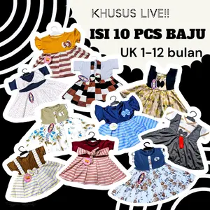 LIVE (ISI 10 PCS Dress anak 1-12 BULAN ) BAJU ANAK PEREMPUAN