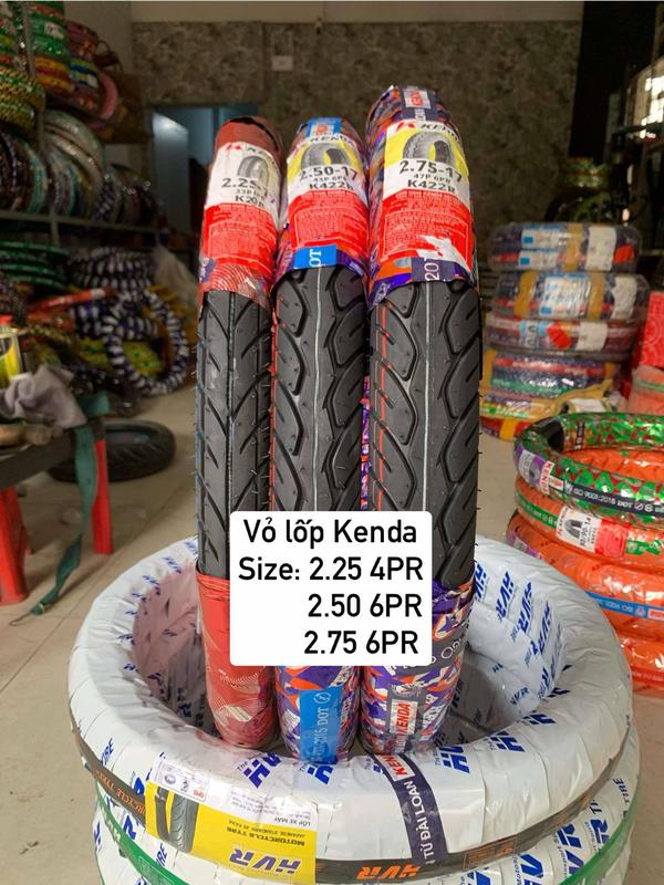 Vỏ lốp Kenda 6PR size 2.25 2.50 2.75-17 gắn cho các dòng xe số. Vỏ dùng ruột săm