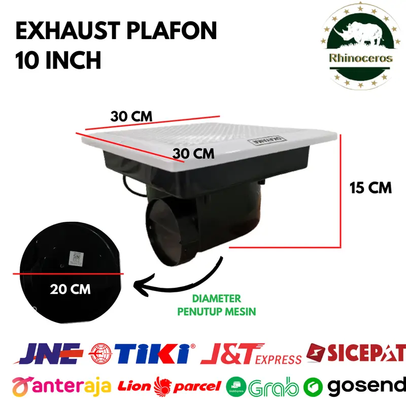 Exhaust Fan Plafon 10 Inchi Kipas Plafon Blower Hexos Kamar Mandi Dapur Angin Hisap Isap Asap 4