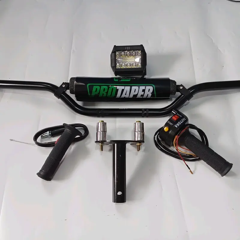 paletan komplit stang trail alloy + adavtor stang + gasspontan + lampu tembak LED 5