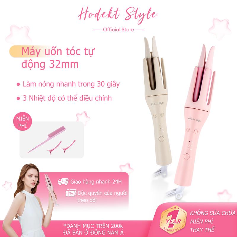 Máy Uốn Tóc Tự Động, HODEKT, Thanh Uốn Tóc Bằng Gốm, Làm Nóng Nhanh, Thanh Tạo Kiểu Tóc Đa Năng, Có Thể Điều Chỉnh Nhiệt Độ, Xoay 360, Máy Uốn Tóc Không Đổi, 28MM