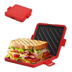 電子レンジサンドイッチ焼き型、ノンスティック食品用パン型、調節可能なパワーと時間、ベーコン、鶏手羽、ステーキ、ハム、サンドイッチパン、トーストに最適