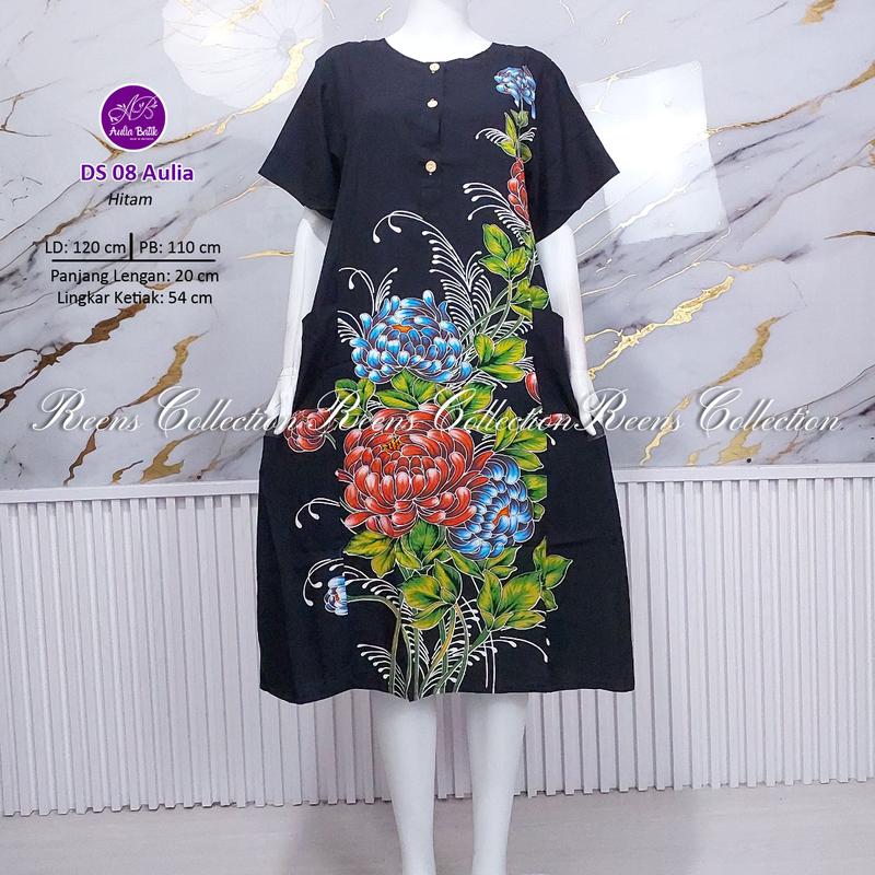 Aulia Batik Daster 08 Batik Print | Daster 3 Kancing Depan Busui 2 Saku Tangan Pendek Di Bawah Lutut daster  viral 6