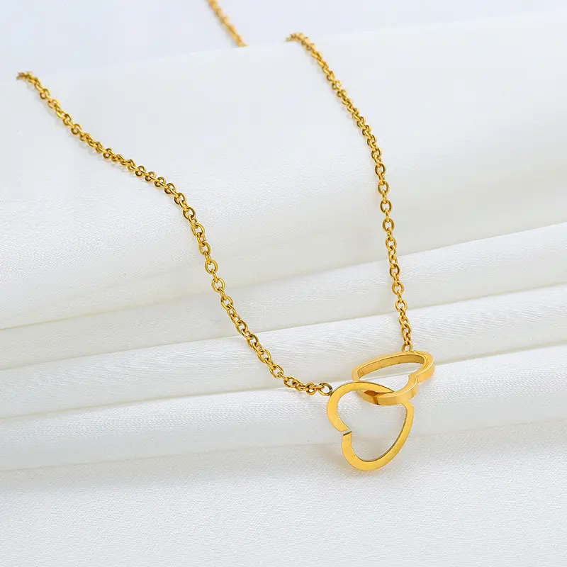 Vòng Cổ Hình Trái Tim Thời Trang, Niche, Thép Titan, Thanh Lịch, Không Phai Màu Trang Sức Chain Hoa 3