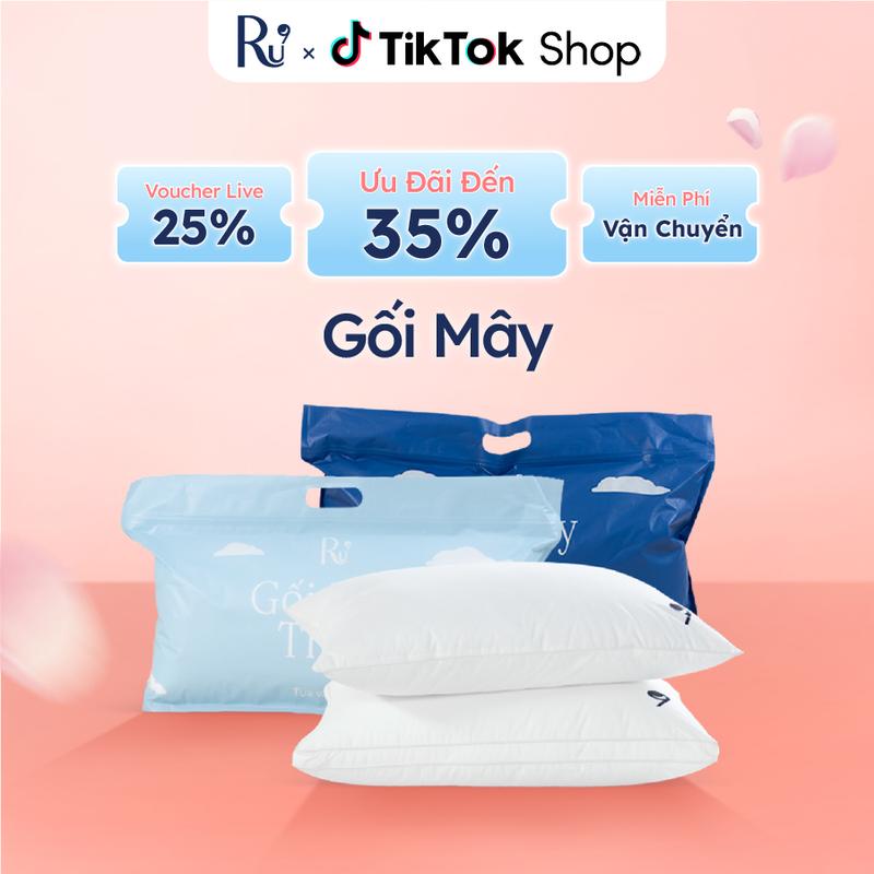 Gối Mây Ru9 | Chất Liệu Lông Vũ Nhân Tạo | Êm Ái Bồng Bềnh Như Khách Sạn | Chống Nước Chống Dầu | 2 kích thước