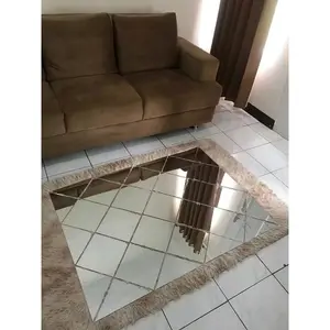 PAKET Kaca Cermin Moulding Ukuran 105CM X 63CM Tebal 2MM Non Bevel / Kaca Cermin Rectangular Paket Satu Set (PERSEGI + SEGITIGA)