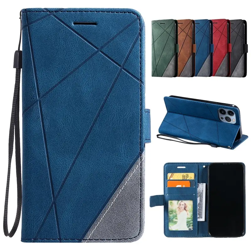 Flip Case Casing OPPO A17 A17K A16 A15 A15s A12 A96 A76 A36 A57 A57s A77 A77s A95 A94 A92 A74 A72 A52 A5s A7 Leather Full Protective Shockproof Wallet Case Cover with Card Holder
