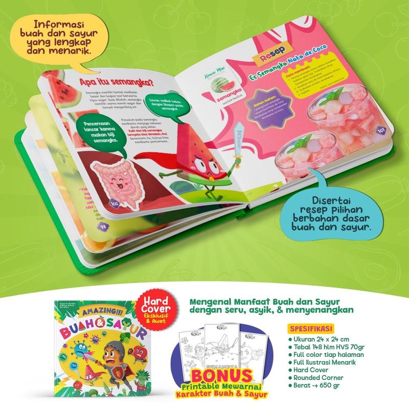 Product Introduction of Buku Anak - Buah dan Sayur - Amazing!!! Buah & Sayur - Buku Ensiklopedia Anak Usia 5+ - Visi Mandiri - Hardcover Books 5