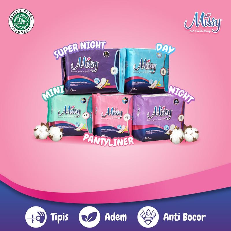 Missy Pembalut & Pantyliner (Super Thin, Anion Tea Polyphenols, Peppe…