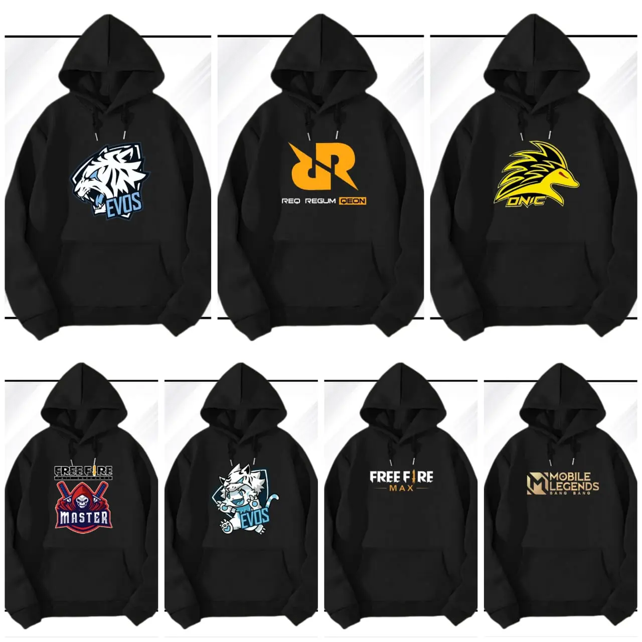 Sweater Hoodie Anak Laki-Laki Dan Perempuan Usia 4 - 15 Tahun Sablon RRQ , Onic , Evos Fashion