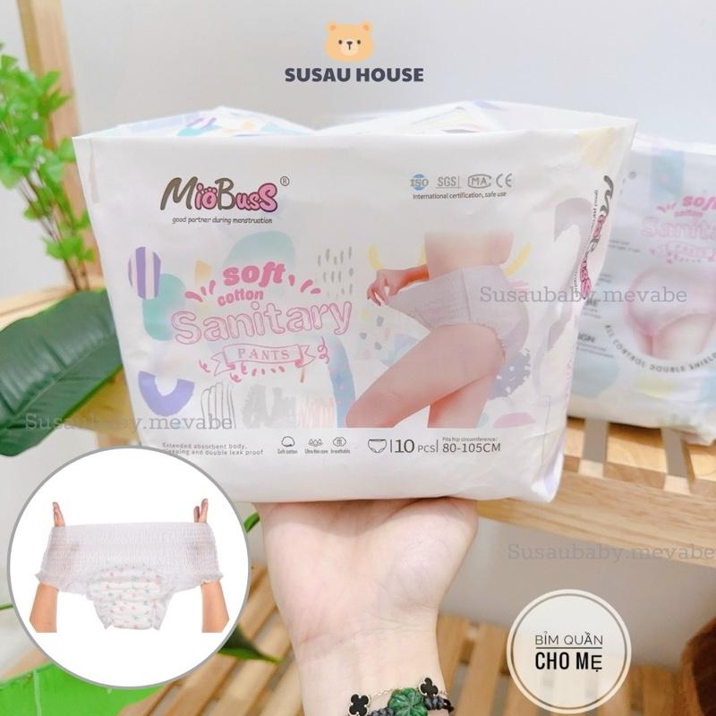  Bịch 10 Miếng Bỉm   BVS   dạng quần MioBuss cho chị em Mẹ Bỉm từ 35-80kg 
