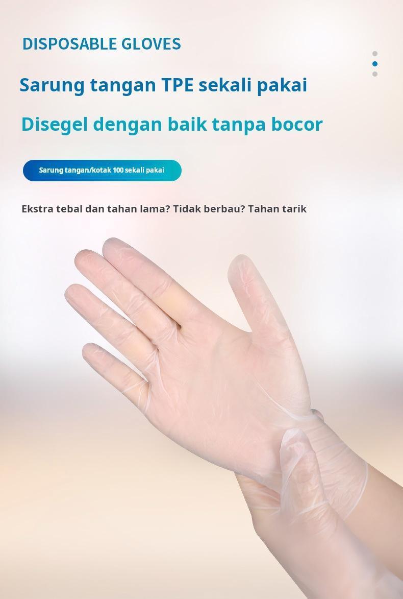 Sarung tangan sekali pakai transparan TPE yang menebal untuk dapur, memanggang, makanan, katering, salon kecantikan, sarung tangan pembersih dan sanitasi Sarung tangan sekali pakai transparan TPE yang menebal untuk dapur, memanggang, makanan, katering, salon kecantikan, sarung tangan pembersih dan sanitasi