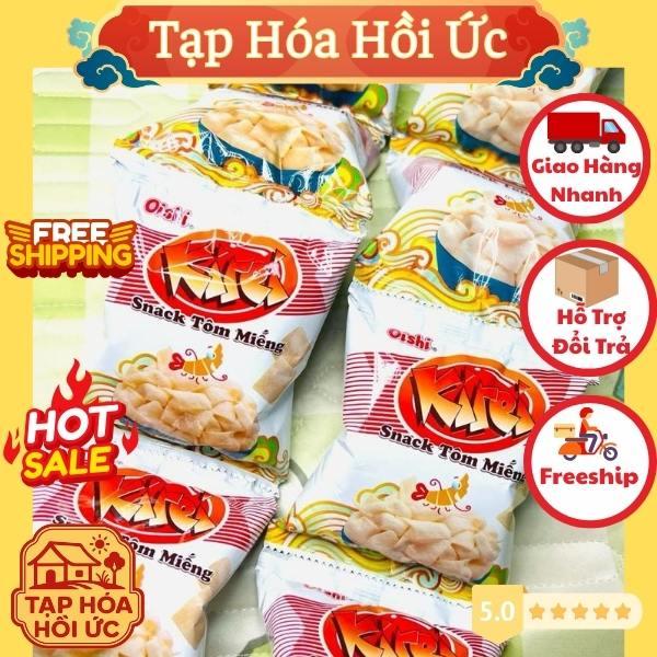 10 gói Bim Bim Snack Tôm Miếng (6g/gói) hương vị tuổi thơ - Bim bim tuổi thơ - Đồ ăn vặt - Tạp hoá hồi ức