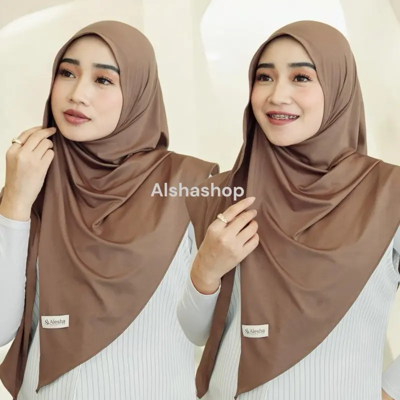 Alsha x Hulya4lmahira Jilbab Pashmina Instan Jersey HELWA By Alsha Hijab (Pashmina instan Simple Pashmina slup) Muslim Kerudung
