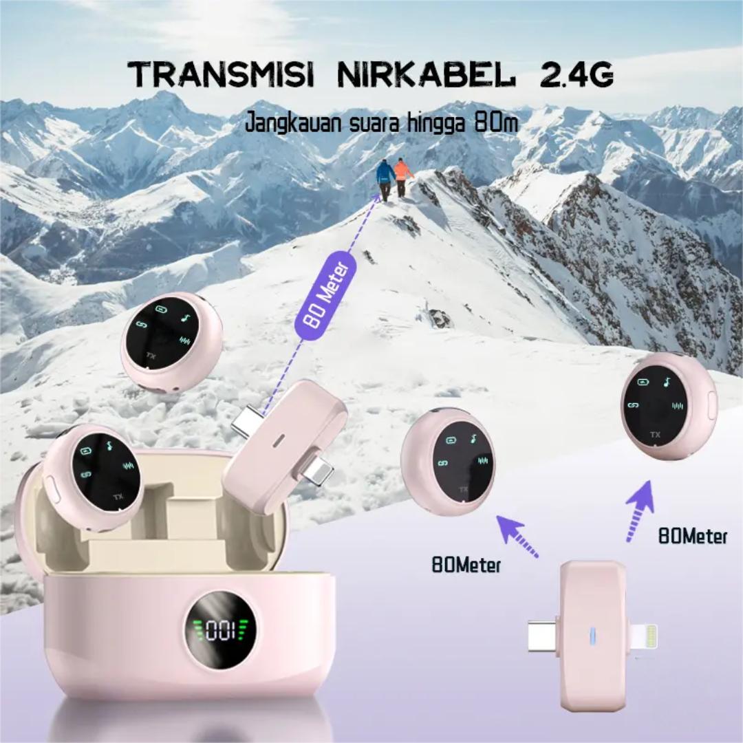 P11 PRO Wireless Microphone 2-In-1 Magnetic Clip On Mic Wireless Lavalier Mikrofon HP Plug & Play Lavalier Mikrofon 2.4GHz Ultrakompak Wireless Microphone Dan Charging Case Mic Wireless for Youtuber Vlog Tiktok Live Streaming mik  kecil jepit di baju