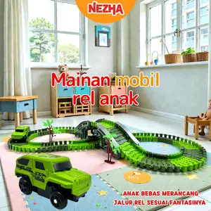 Mainan Mobil Set Rel Kereta Elektrik Dinosaurus Track Interaktif Balap Dino Rail Car Mainan Anak Mobil Dinosaurus Rel Kereta Api Laki Laki Edukatif Kado Ulang Tahun Bisa COD
