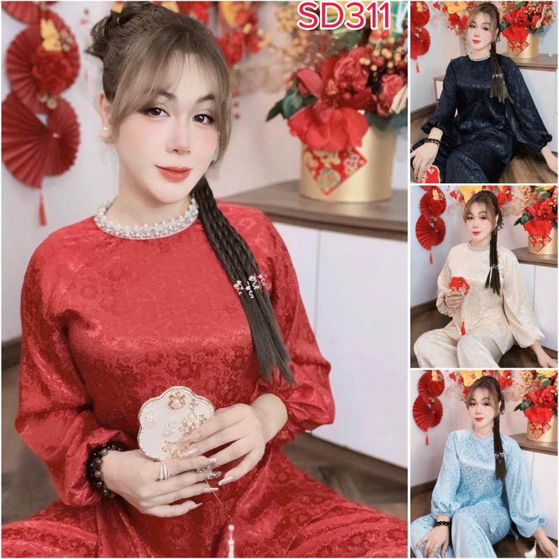 SD311 - BỘ GẤM CỔ NGỌC Pháp phục đi lễ đồ lam đi chùa đồ bộ bà ba