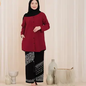 Tunik Santri Muslimah Katun Tebal Premium Adem Oversize Lengan Panjang | Baju Wanita Syar’i Wudhu Friendly Tidak Menerawang Kerja Ngaji S–XXL