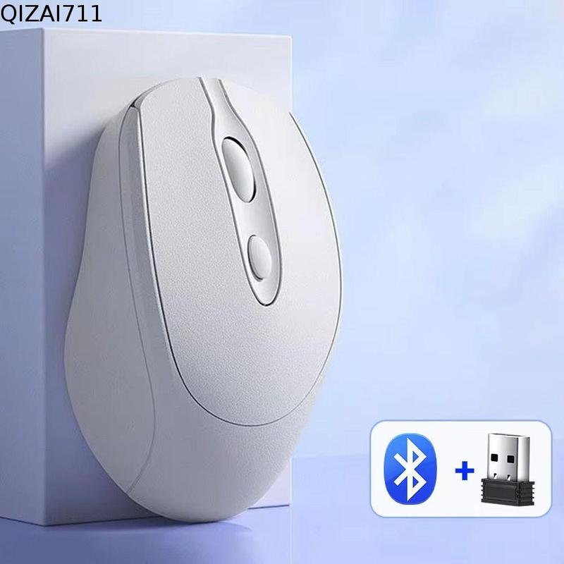 QIZAI711 Chuột game thủ 2.4GHz + bt5.0 Chuột không dây Macaron 1600DPI Cắm và chơi Chuột không dây công thái học Di động Thuận tiện Chuột không dây morandi PC/Laptop
