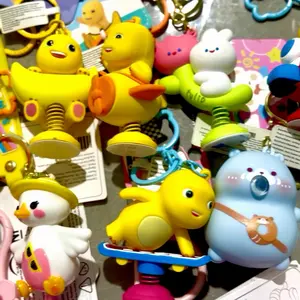 Ohsome Gantungan Kunci Ganci Lucu dengan Desain Karakter Imut Bahan Lembut untuk Hadiah Unik Tas Kucing Couple Keychain