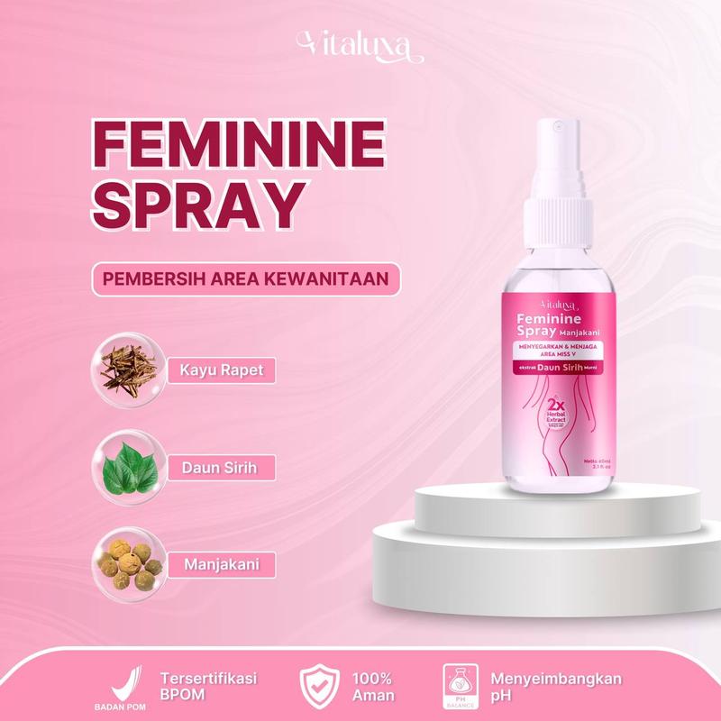 Vitaluxa Feminine Spray Manjakani Extract Daun Sirih 60ml Cairan Kewanitaan 1