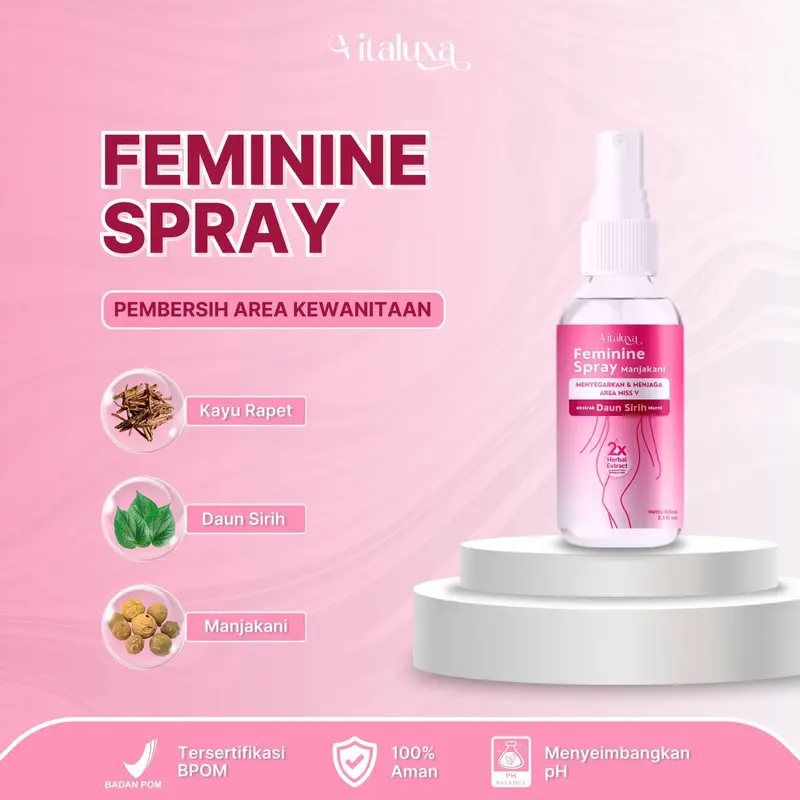 Vitaluxa Feminine Spray Manjakani Extract Daun Sirih 60ml Cairan Kewanitaan 0