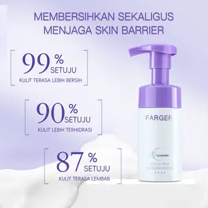 【Bisa COD】FARGER Asam Amino Mild Cleansing Mousse / Mencerahkan Warna Kulit / Mengecilkan Pori-pori / Susu Pembersih / Mencegah Jerawat / Tekan hingga Berbusa / Busa Pembersih Penghilang Riasan / Lavender / Semua Jenis Kulit 100g