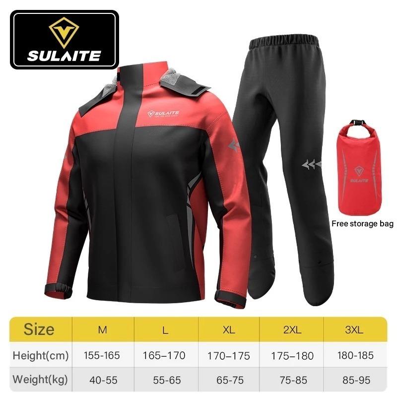 SULAITE tahan air outdoor baju hujan pria sepeda motor dan hiking berkualitas tinggi tas penyimpanan gratis ukuran M-3XL hoodie tepi olahraga baju hujan ringan lipat dengan penutup sepatu original raf jas dewasa Sport