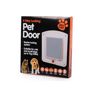 NIS Pintu Anjing Kucing Big Cat Small Dog Medium Pet Kecil Door Flap Mate 25x20CM PP Putih Coklat untuk Hewan di Bawah 7kg