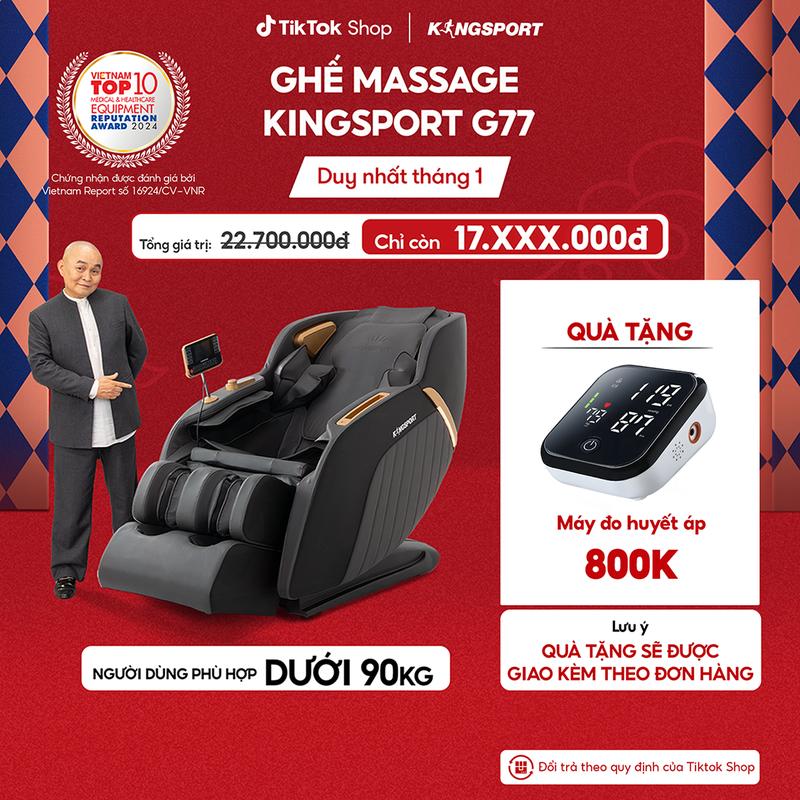 Miễn phí lắp đặt Ghế massage KINGSPORT G77 New màu sắc hiện đại tích hợp điều khiển bằng giọng nói khung ghế rộng rãi và thoải mái