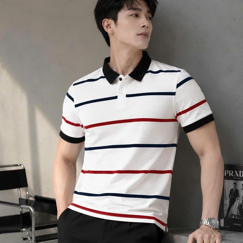 ÁO THUN POLO VẢI POLY SỌC MÀU TINH TẾ SANG TRỌNG LỊCH LÃM