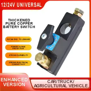 【Tembaga Murni】Saklar pemutus aki mobil universal untuk mobil kecil, truk besar, dan kendaraan pertanian, saklar utama daya 12V tembaga murni Car