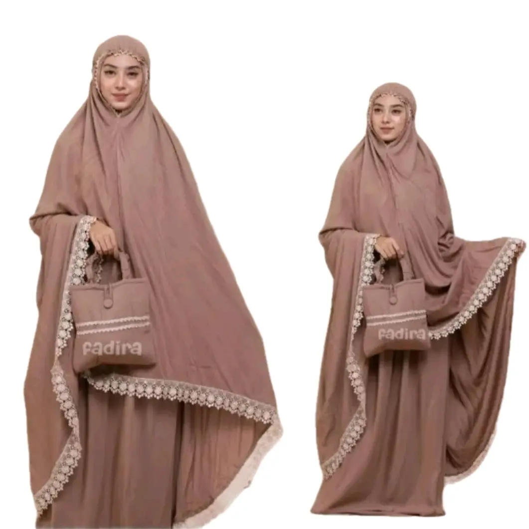 Mukena Rayon Dewasa Renda Besar Mewah Bahan Adem Mukenah Putih Polos Super Jumbo Free Tas Traveling Katun Lembut Nyaman