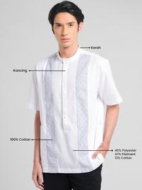 Gambar MANZONE - Kemeja Koko Lengan Pendek Pria Mersad Comfort Fit - White - S, White dari Manzone Store Kab. Pemalang 2 Tokopedia
