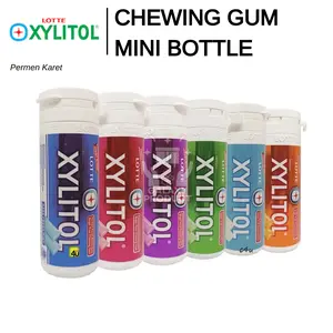 Lotte Xylitol Chewing Gum Mini Bottle 26,1 GR X 12BTL Rasa Strawberry Mint Fresh Mint Blueberry Lime Mint Permen Karet Beragam