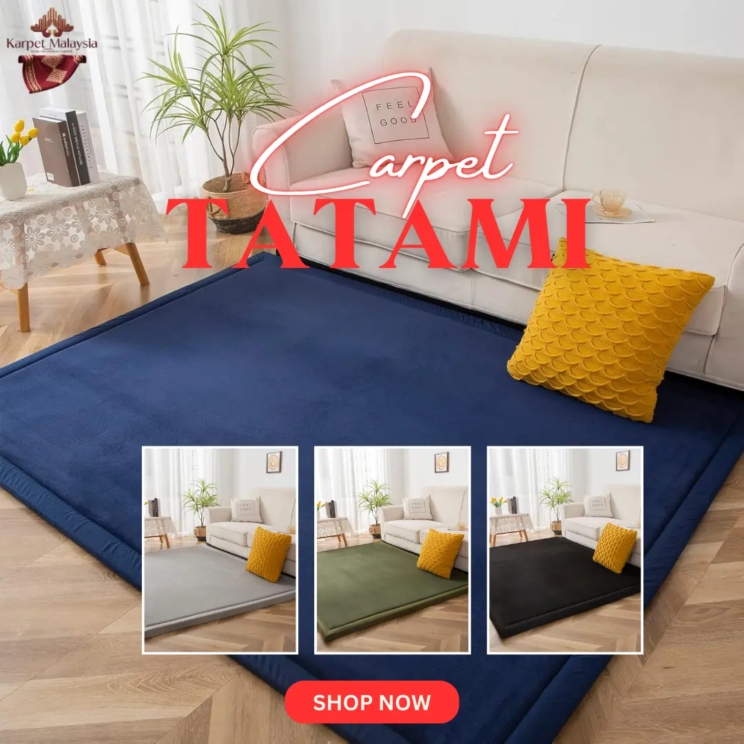 Tatami Gebu Lembut Carpet  Soft Anti-Slip Floor Mat | Karpet Jepun for Bedroom & Living Room | Home Decor Ready Stock