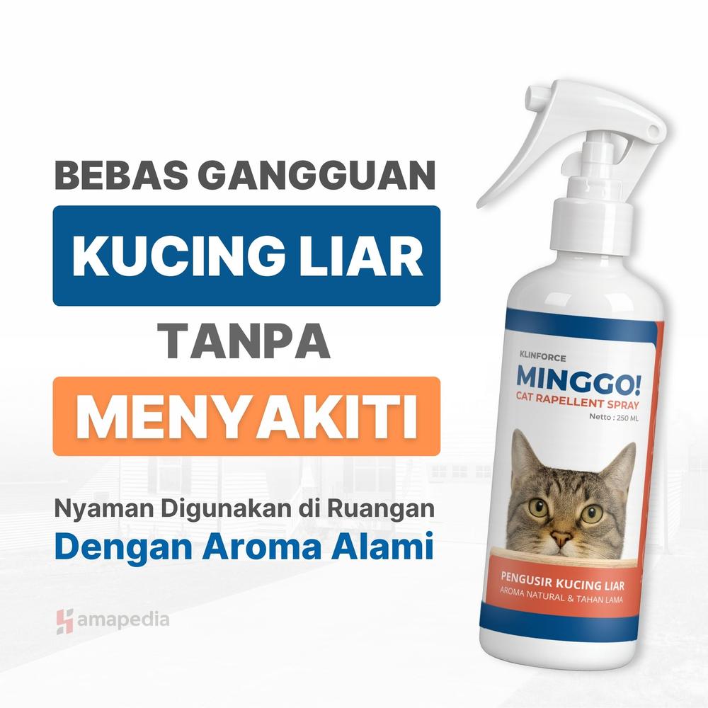 Minggo Cairan Pengusir Kucing Liar Spray Pencegah Kucing Masuk Rumah Pipis BAB Sembarangan 250ml Aroma Citronella & Eucalyptus - Spray 250