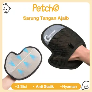 Petcho Sarung Tangan Penghilang Bulu Dua Arah Anti Statik Bisa Dicuci Untuk Grooming Kucing Anjing