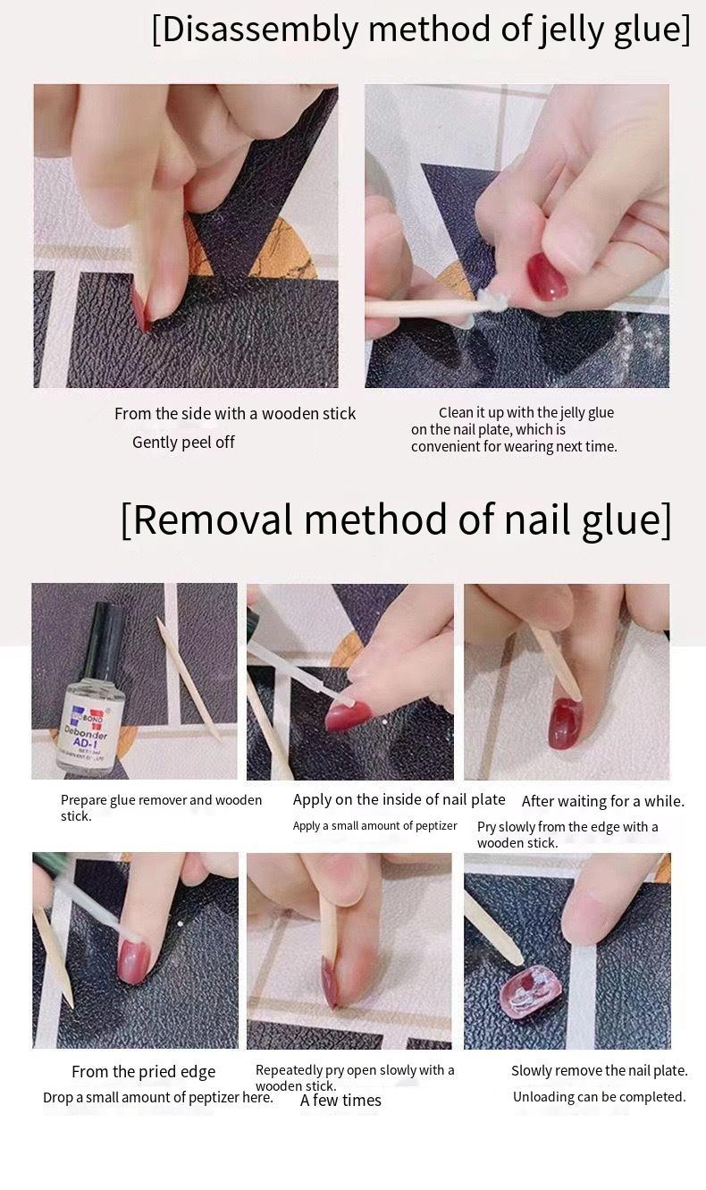 Product Introduction of "Hand-made" hand-painted pattern to wear nails, cat's eye color-changing nail art, detachable nail stickers for many times. 9