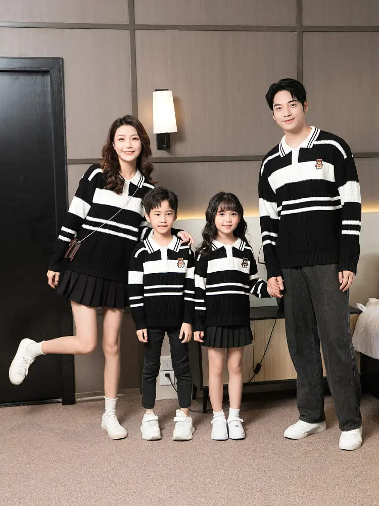 Trang Phục Phù Hợp Với Gia Đình Gấu Dễ Thương, Bộ Đồ Cặp Đôi Áo Hoodie, Phụ Nữ Mặc Áo Cánh, Quần Áo Nam Dài Tay