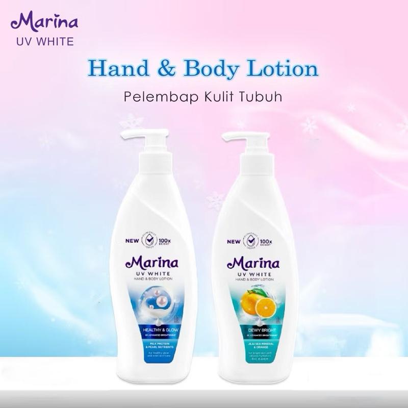 Marina UV White Body Lotion Pump 350ml Varian Dewy Bright Healthy