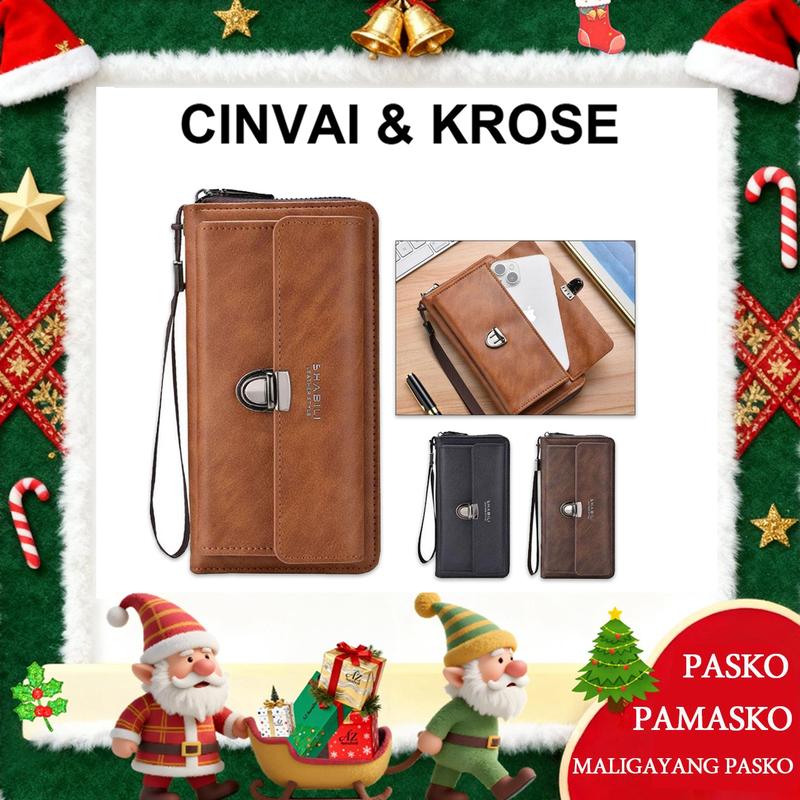 SHABILI Ví Ví nữ Ví nam,Ví cầm tay Ví dài Túi đựng điện thoại di động Sức Chứa Lớn Nhiều Khe Cắm Thẻ Túi có dây kéo Túi đựng thẻ ID Ví Đa Năng Làm Bằng Da PU Tiện Lợi Hình Chữ Nhật