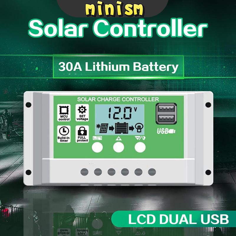 Solar Panel solar charge controller 30A Lithium Ion Battery Display ...