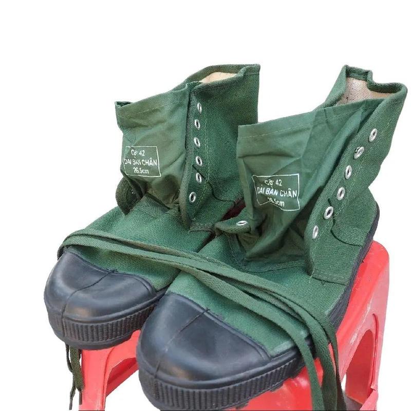  Giày Vải Cao Cổ QN,Giày Nam Chất Liệu Bền Đế Cao Su Chống Trơn Trượt Bảo Hộ Lao Động Màu Xanh Lá 