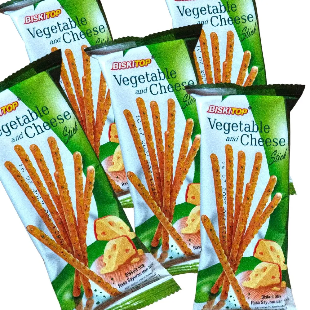 Biskitop Biskuit Stik Rasa Sayuran & Keju 24 Bungkus 50 Gram Snack Lezat dan Sehat