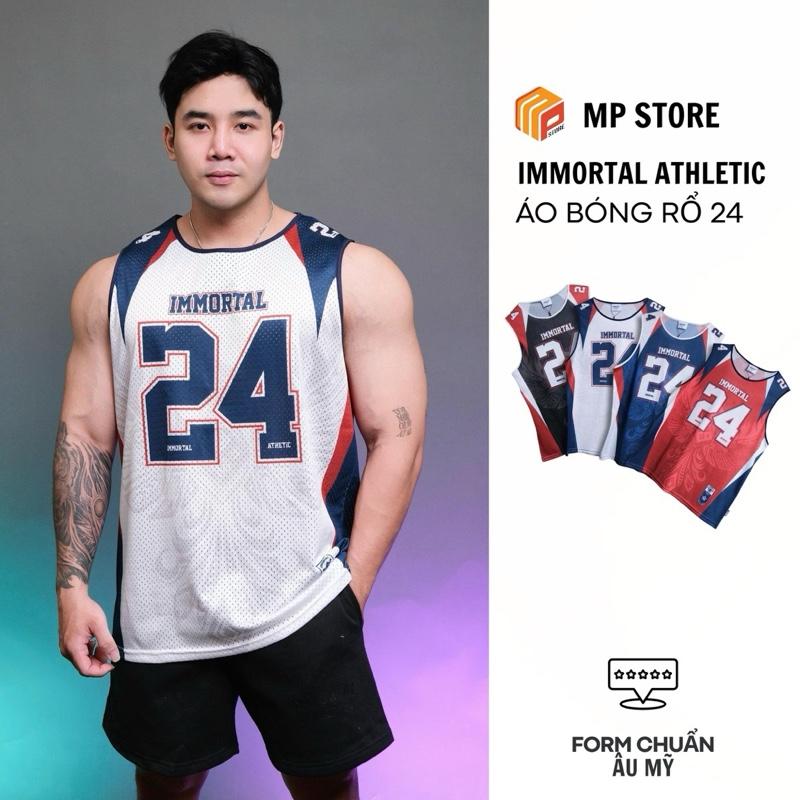  Áo Bóng Rổ Nam IMMORTAL Số 24 Họa Tiết Tribal Vải Lưới Thoáng Mát Local Brand 2025 
