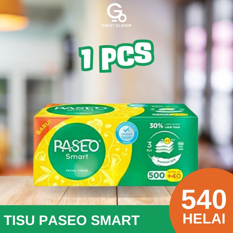 Tisu Wajah Paseo Smart Tissue Tisue 540 sheets 3 ply 3-ply balkon ...