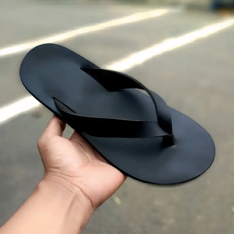 Best Quality - Sandal Pria Jepit Flip Kulit Sapi Asli Flipers Cowok Kasual Premium Sole Rubber Karet 4
