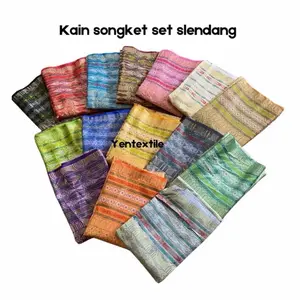 PAKET HEMAT 3PCS Kain Songket tenun set slendang panjang 2 meter termurah