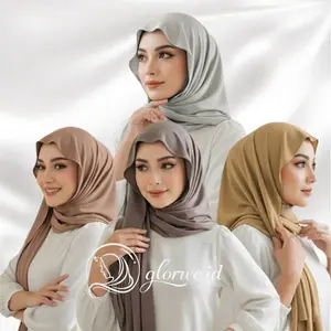 GLORWE.ID - Pashmina Kaos Jarsey 175 X 60 CM Premium Bahan Lembut Tidak Kusut Hijab Modern untuk Wanita